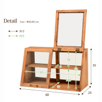 日式纯实木厨房收纳柜碗柜调料柜小型餐边柜餐桌整理柜玻璃储物柜定制 60双层-蜜糖色(预定)100%纯实木4门