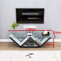 创意电视柜茶几组合简约现代小户型客厅钢化玻璃家用电视机柜定制 电视柜140长vv型（颜色备注）组装