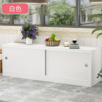 推拉移储物柜飘窗收纳柜矮柜地柜电视阳台柜落地柜定做自由组合定制 120长*40宽*45高2门暖白