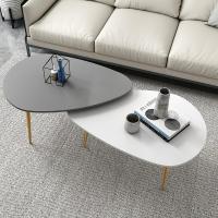 北欧小茶几电视柜组合小户型客厅家具套装轻奢小边几简约现代茶桌定制 三角形高茶几(白色)组装