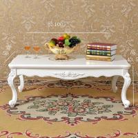 客厅茶几简约实木茶机小户型欧式桌子白色家用沙发简欧电视柜组合定制 837欧式一米茶几描银白色组装