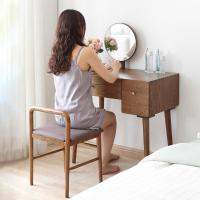 实木梳妆凳玄关软包换鞋凳子北欧现代简约化妆凳定制
