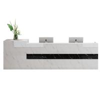 烤漆前台接待台简约现代迎宾吧台收银台培训院公司办公桌定制定制