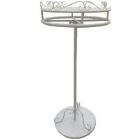 童装店货架服装架铁艺圆形旋转衣架展示架中岛架落地式挂衣服架子定制 50*50*135白色