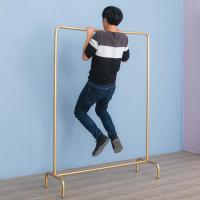 服装店衣服展示架婚纱童装货架中岛架落地式金色可移动挂衣架带轮定制 金色加轮长100高185标配