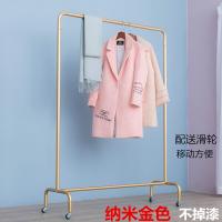 服装店衣服展示架婚纱童装货架中岛架落地式金色可移动挂衣架带轮定制 金色加轮长120高205标配