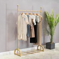 金色服装店衣架展示架双层服装架子女装童装货架陈列架升降落地式定制 双层180*160标配