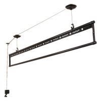 升降晾衣架手摇单杆黑色折叠小阳台晒衣架靓颖家用室内晾被杆加筋定制 随心晒黑色上下杆1.5米无衣架