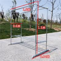 镀锌管晾衣架户外防风晒被架阳台双杆落地晾衣架室内挂衣架整理架定制 双层加脚架长1.5高1.5宽0.6