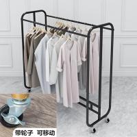 服装店中岛架展示架落地双杆双排挂衣架货架女童装专用架移动带轮定制
