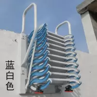 伸缩楼梯壁挂式带扶手室外楼梯阁楼家用复式户外折叠伸拉梯升降梯定制 碳钢加厚加筋11步2.5米-2.7