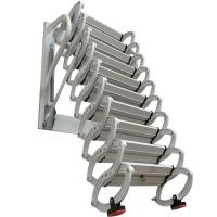 伸缩楼梯阁楼家用室内外复式平台壁挂式折叠隐形升降消防伸缩梯子定制 [7]加筋加厚碳钢壁挂[升级款]3.5~3.8米