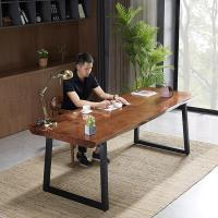 北欧实木办公桌老板家用简约现代单人台式电脑桌简易大板书桌(新)定制