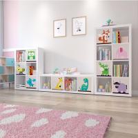 儿童收纳柜家用书架简约落地置物架自由组合格子柜学生书柜(新)定制