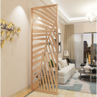 铁艺屏风隔断创意客厅玄关装饰现代简约金属镂空轻奢小户型隔断墙定制 [款式A]18K金60*220CM整装