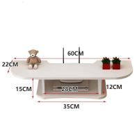 客厅电视机顶盒架路由器壁挂置物架隔板墙上收纳电视柜免打孔定制 天线孔小号黑色无痕钉安装