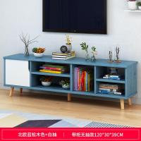 北欧电视柜简约现代家用客厅小户型卧室电视机柜子简易实木腿地柜定制 [推荐款]120cm北欧蓝松木+暖白柜门组装