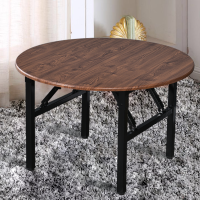 折叠饭桌便携式多功能餐桌租房矮桌家用户外茶几小桌子正方形定制 φ80×50红木纹 默认尺寸