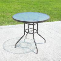钢化玻璃圆桌方桌桌椅组合户外小桌子现代简约艺餐桌休闲阳台桌定制 70组装水纹玻璃圆桌 默认尺寸
