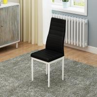 休闲椅子靠背椅餐椅铁艺餐桌椅现代简约美甲椅餐桌椅组合椅子成人定制 白架子黑坐垫加厚 默认尺寸