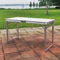 稳固增强 折叠桌 户外折叠桌子 摆摊桌 折叠餐桌 便携式铝合金桌定制 1.2米增强方管白色带伞孔 默认尺寸