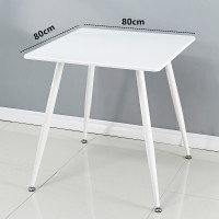 北欧伊姆斯餐桌方桌小户型简约现代白色实木休闲桌子洽谈桌椅组合定制 80*80方桌白色 默认尺寸