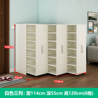 实木鞋柜推拉松木鞋柜大容量厅柜多层创意鞋架松木定制 1米2高三组组装