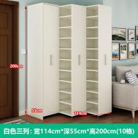 实木鞋柜推拉松木鞋柜大容量厅柜多层创意鞋架松木定制 2米高三组组装