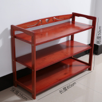 楠竹鞋架多层简易防尘家用口多功能收纳鞋柜实木省空间小鞋架子定制 梅红全竹板3层80