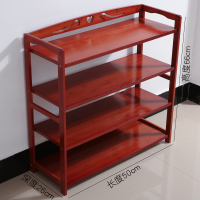 楠竹鞋架多层简易防尘家用口多功能收纳鞋柜实木省空间小鞋架子定制 梅红全竹板4层50