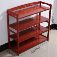 楠竹鞋架多层简易防尘家用口多功能收纳鞋柜实木省空间小鞋架子定制 梅红全竹板4层70