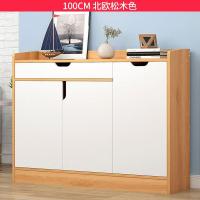 鞋柜家用口鞋架大容量仿实木色储物收纳柜鞋架简约现代玄关经济定制 B款100cm北欧枫木色组装