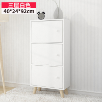 飘窗书柜置物架客厅落地靠墙有多功能简易书架家用储物柜经济型定制 白色三层三门0.6米宽