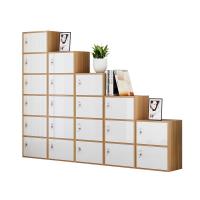 储物柜带带锁柜子自由组合书柜玩具柜格子柜杂物收纳小柜子定制 偏远地区请咨询客服运费问题0.6米以下宽