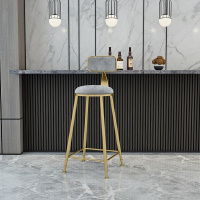 阳台家用靠窗小吧台桌客厅家庭隔断柜吧台餐桌一体高脚桌椅酒吧台定制 75cm坐高+灰色坐垫(软包后背)组装框架结构