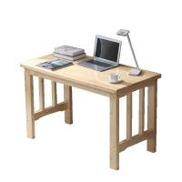 全实木书桌台式电脑桌家用简约现公桌卧室松木学生学习写字桌定制 120*60*75无油漆