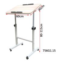 升降桌电脑桌站立式笔记本电脑台移动床边家用桌办公站桌桌定制 756G枫木1.15