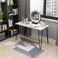 北欧ins卧室书桌小户型家用电脑桌办公桌老板桌梳妆台美甲桌简约定制 黑腿白面单桌80*40*75cm