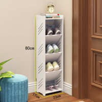 迷口家用简易夏季小拖鞋架经济型家用组装卫生间窄女鞋柜省空间定制 条纹五层23宽宽23高80厚17