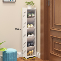 迷口家用简易夏季小拖鞋架经济型家用组装卫生间窄女鞋柜省空间定制 条纹六层23宽宽23高100厚17