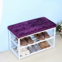 鞋架子简易多层防尘多功能鞋柜换鞋凳经济型家用家里人宿舍省空间定制 70*30*4绒紫