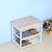 口小鞋架子简易多层多功能鞋柜换鞋凳经济型家用宿舍省空间定制 50*30*4绒驼色