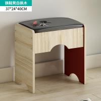 简易经济型家用口穿换鞋凳收纳多功能鞋柜多层防尘小鞋架子可坐定制 37白枫木无隔层款