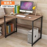 电脑桌台式笔记本电脑桌家用现代简约办公桌子简易写字书桌定制 核桃木100*60