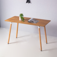 北欧餐桌椅组合现代简约小户型家用饭桌实木白色伊姆斯洽谈桌椅子定制 伊姆斯120*60桌子原木色 默认尺寸