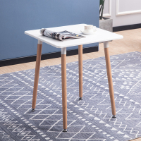 北欧餐桌椅组合现代简约小户型家用饭桌实木白色伊姆斯洽谈桌椅子定制 伊姆斯边长70厘米方桌白色 默认尺寸