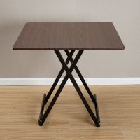折叠桌餐桌家用桌子4人2简易吃饭饭桌正方形小户型简约多功能方桌定制 黑胡桃(80*80*75)黑架方桌 默认尺寸