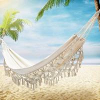 ins北欧风吊床花边装饰民宿室内户外咖啡屋吊椅拍摄道具吊床定制 米白色无配件