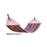 ins北欧风野外流苏吊床单人双人家用户外休闲空中秋千室内吊椅女定制 缤纷色[2.0X1.0米]—直棍