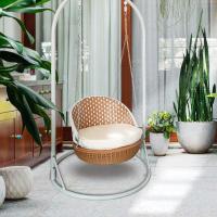 吊篮藤椅懒人椅子网红摇椅吊蓝秋千家用吊床室内阳台摇篮椅吊椅定制 落地式吊篮(直径70*高50cm)